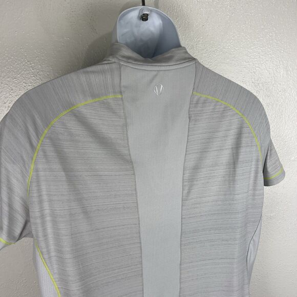 Sunice Polo Shirt Men Extra Large Grey Short Sleeve Stretch Activewear V-Neck - Picture 10 of 11